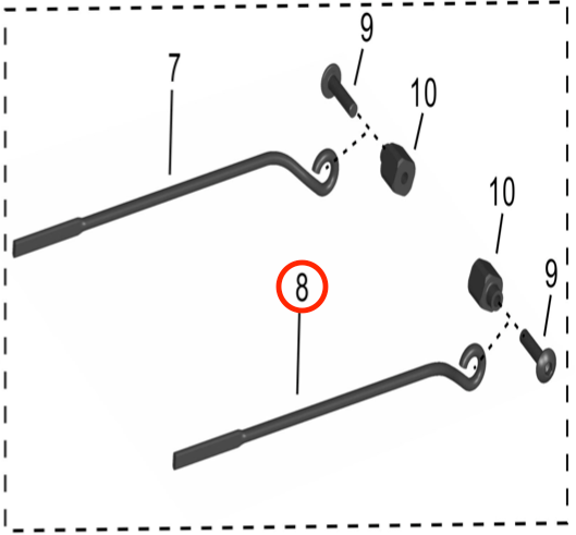 Storm Bee Battery Support Rod (REAR LEFT) - Surron Canada