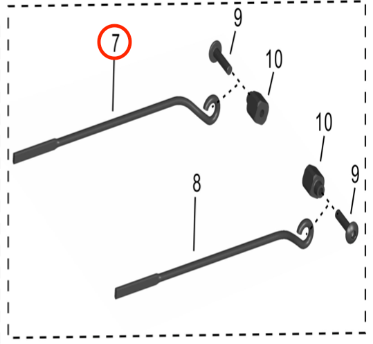 Storm Bee Battery Support Rod (REAR RIGHT) - Surron Canada