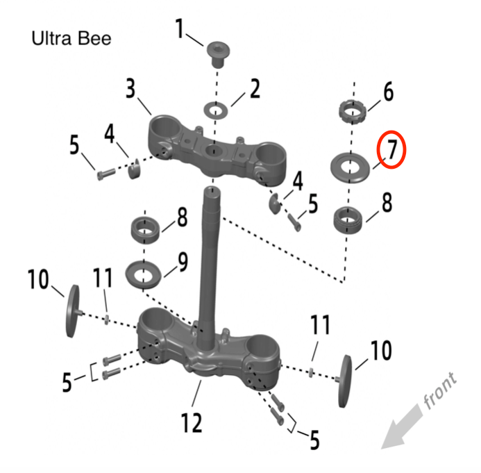 Ultra Bee / Storm Bee Top Steering Head Gasket - Surron Canada