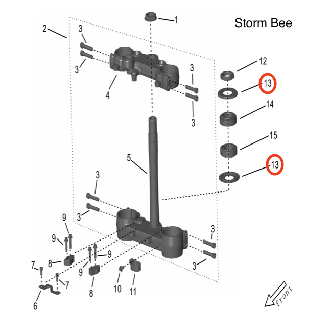 Ultra Bee / Storm Bee Top Steering Head Gasket - Surron Canada